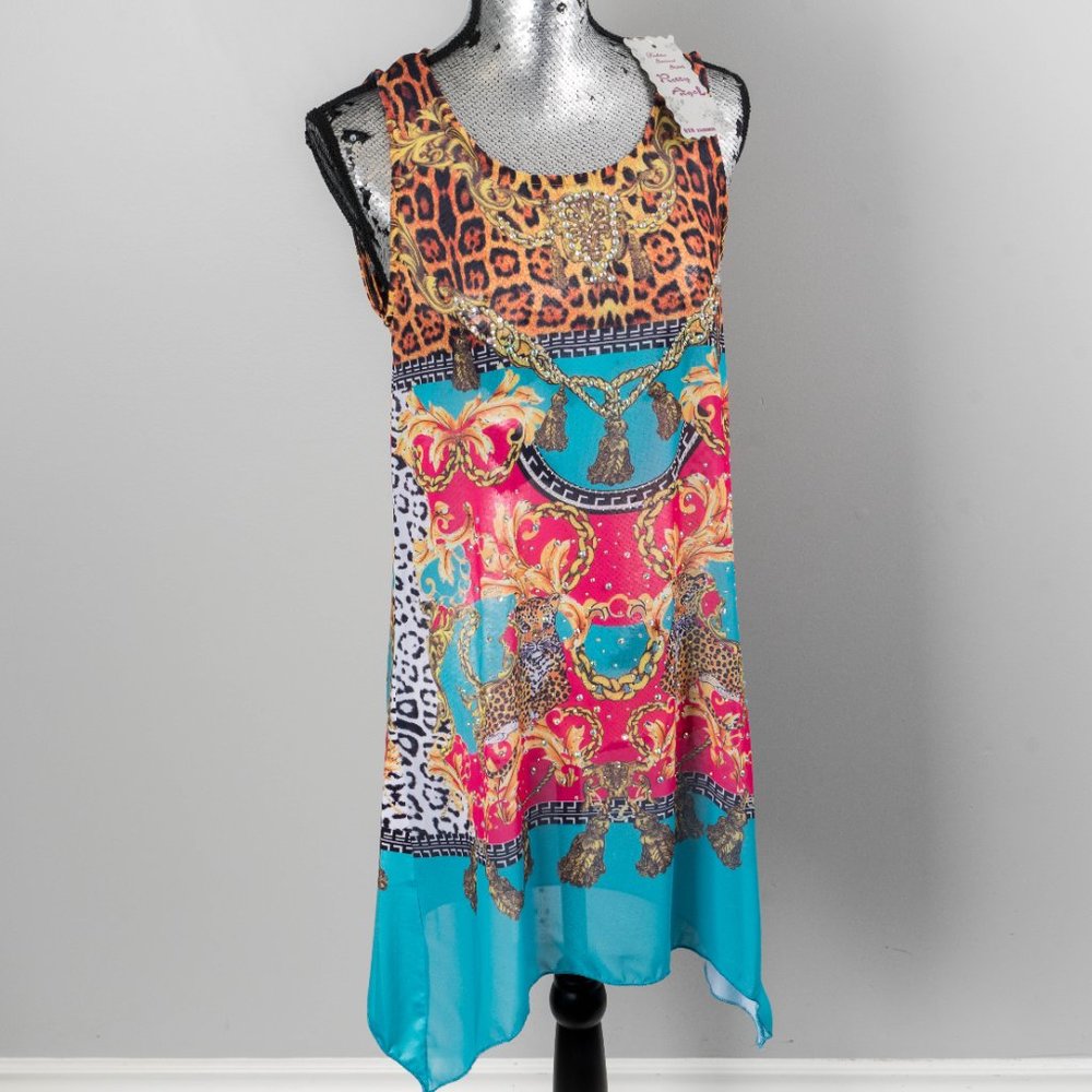 NWT Aqua Leopard Silk-Blend Dress - Medium